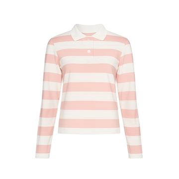 Grunt Ante Stripe LS Polo Tee Dusty Rose